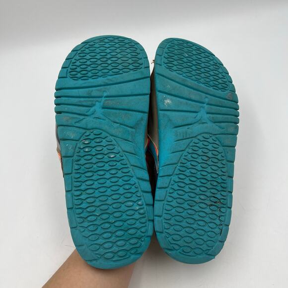 Air Jordan Hydro 7 Retro Slide Sandals Dark Grey Blue Turquoise